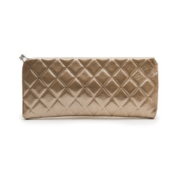 CHANEL evening clutch in gold lamé leather