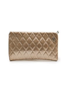 Pochette CHANEL cuir lamé irisé