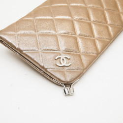 CHANEL evening clutch in gold lamé leather