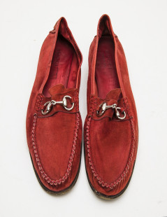 Moccassins GUCCI  daim rouge T43