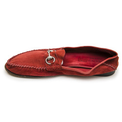 Moccassins GUCCI  daim rouge T43