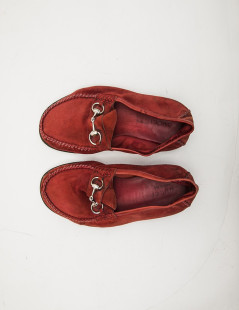 Mocassins GUCCI mors daim rouge T43