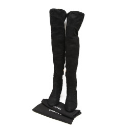 Bottes cuisardes CHANEL T 38.5 noires