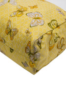 HERMES Vintage beach bag in yellow canvas with butterflies printed