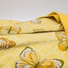 HERMES Vintage beach bag in yellow canvas with butterflies printed