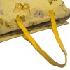 HERMES Vintage beach bag in yellow canvas with butterflies printed