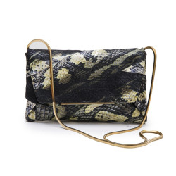 LANVIN clutch in multicolored shiny fabric with python print