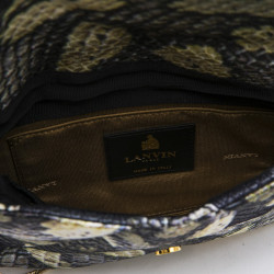 LANVIN clutch in multicolored shiny fabric with python print