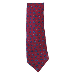 HERMÈS vintage tie in fuchsia printed silk 