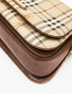 Sac BURBERRY en cuir et toile tartan