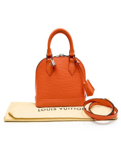 Mini sac Alma LOUIS VUITTON cuir épi corail