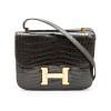 Sac Constance HERMES en croco marron