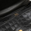  HERMES vintage 'Constance' bag in brown chocolate crocodile leather