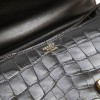  HERMES vintage 'Constance' bag in brown chocolate crocodile leather