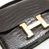  HERMES vintage 'Constance' bag in brown chocolate crocodile leather