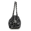 CHANEL bag in black fabric embroidered with silver thread