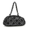 CHANEL bag in black fabric embroidered with silver thread