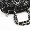 CHANEL bag in black fabric embroidered with silver thread