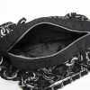 CHANEL bag in black fabric embroidered with silver thread