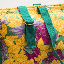 Sac HERMES toile imprimés fleurs