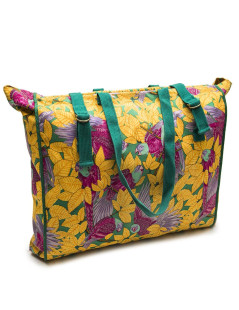 HERMES beach bag in multicolored flower printed cotton