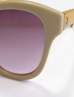 Lunettes de soleil LINDA FARROW LUXE en plastique beige rosé et bois