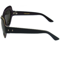 Lunettes de soleil YVES SAINT LAURENT en plastique noir mat, beige et violet