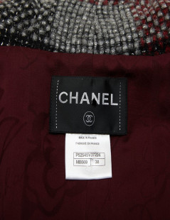 Veste CHANEL T38  en tweed a carreaux