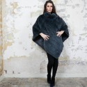 Poncho ARMANI COLLEZIONI en lapin gris