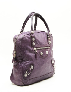 BALENCIAGA bag in purple aged leather