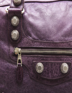 BALENCIAGA bag in purple aged leather