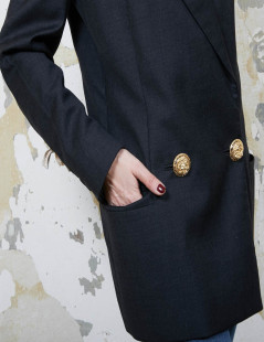 Blazer GIANNI VERSACE Couture en laine et  soie noire