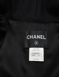 CHANEL T 34 Paris Shanghai Mid-length cape in black wool and cashmere size 34FR