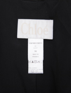 CHLOE hooded jacket in black shiny beaver fur size 38FR