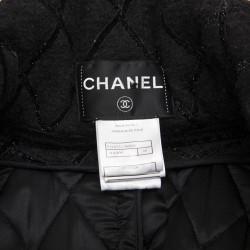 Caban T 38  CHANEL oversize matelassé laine bouillie  noire 