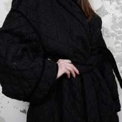 Caban T 38  CHANEL oversize matelassé laine bouillie  noire 