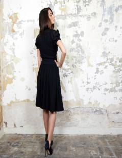 VIKTOR & ROLF T 40IT short sleeves dress in black wool