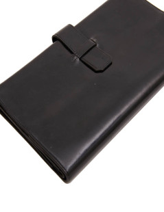 HERMES wallet-briefcase in black smooth box leather