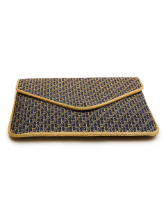 Pochette CHRISTIAN DIOR monogram doré et bleu marine