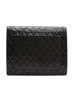 Pochette CHANEL vintage cuir matelassé noir