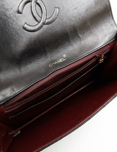 Pochette CHANEL vintage cuir matelassé noir