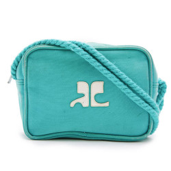 Sac COURREGE toile turquoise