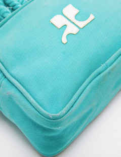 Sac COURREGE toile turquoise