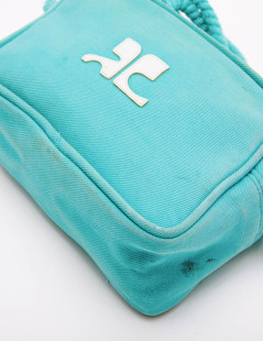 Sac COURREGE toile turquoise