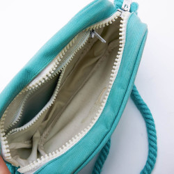 Sac COURREGE toile turquoise