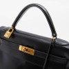 HERMES vintage 'Kelly 32' bag in black box leather