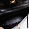 HERMES vintage 'Kelly 32' bag in black box leather