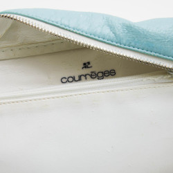 Sac COURREGE cuir verni vert d'eau