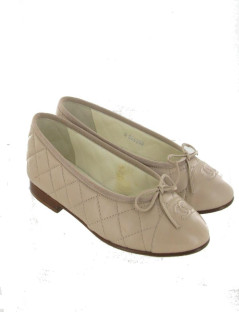 Ballerines T35.5 CHANEL matelassées  beige clair