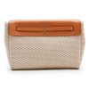 HERMES 'Herbag' bag in black, beige and off-white canvas